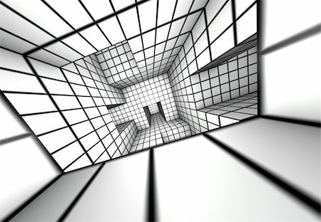 3d render white tiled labyrinth Stockbilder - Microstock & Abonnement, Bildnummer: 400-06101549