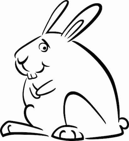 simsearch:400-06101888,k - cartoon doodle illustration of cute bunny for coloring book Foto de stock - Super Valor sin royalties y Suscripción, Código: 400-06101879