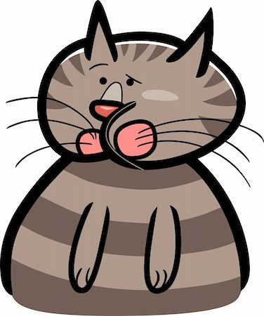 simsearch:400-06101888,k - cartoon doodle illustration of cat or kitten Foto de stock - Super Valor sin royalties y Suscripción, Código: 400-06101880