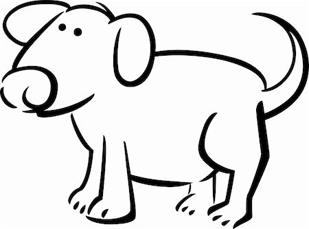 simsearch:400-06101888,k - cartoon doodle illustration of dog for coloring book Foto de stock - Super Valor sin royalties y Suscripción, Código: 400-06101891