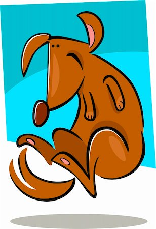 simsearch:400-06101888,k - cartoon doodle illustration of happy brown dog Foto de stock - Super Valor sin royalties y Suscripción, Código: 400-06101893