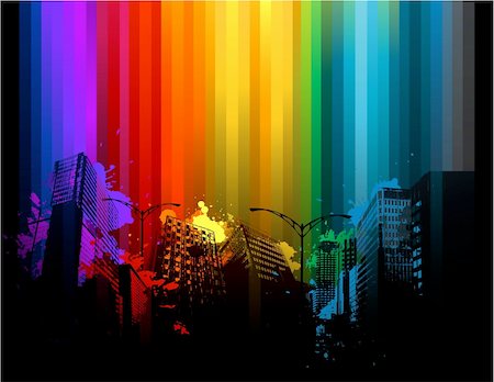 Colorful city background Stockbilder - Microstock & Abonnement, Bildnummer: 400-06102047
