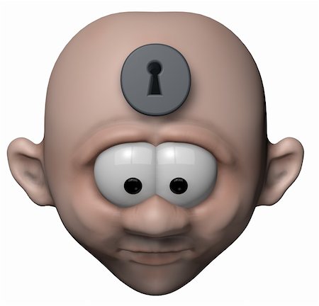 simsearch:400-07464688,k - man with keyhole in his forehead - 3d illustration Photographie de stock - Aubaine LD & Abonnement, Code: 400-06102256