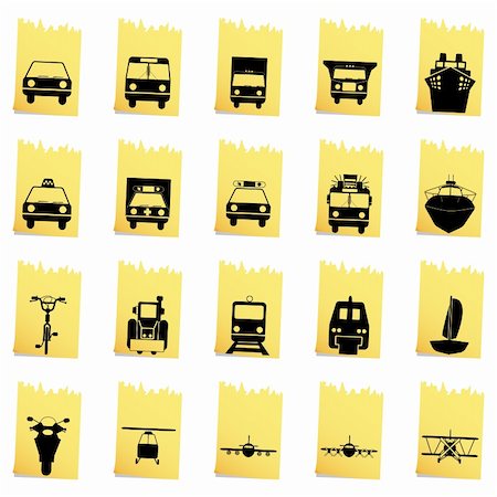 simsearch:400-04101299,k - Transportation set of different vector web icons Photographie de stock - Aubaine LD & Abonnement, Code: 400-06102294