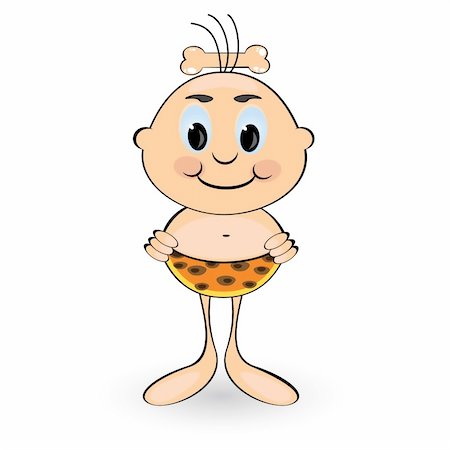 simsearch:400-04403036,k - Funny cartoon caveman. Illustration on white background Fotografie stock - Microstock e Abbonamento, Codice: 400-06102496