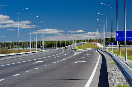 Overpass on the country road. Summer sunny day. Blue sky. Stock Photo - Budget Royalty-Free & Subscription, Code: 400-06102513