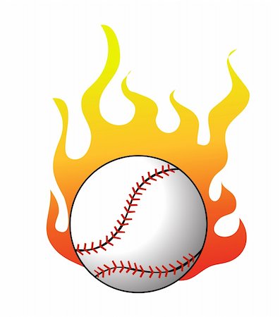 Baseball with flames vector Stock Photo - Budget Royalty-Free & Subscription, Code: 400-06102527