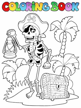 simsearch:400-04322837,k - Coloring book with pirate topic 8 - vector illustration. Stock Photo - Budget Royalty-Free & Subscription, Code: 400-06102539