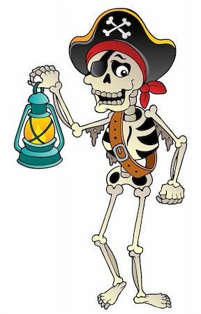 simsearch:400-08920059,k - Pirate skeleton with lantern - vector illustration. Photographie de stock - Aubaine LD & Abonnement, Code: 400-06102564