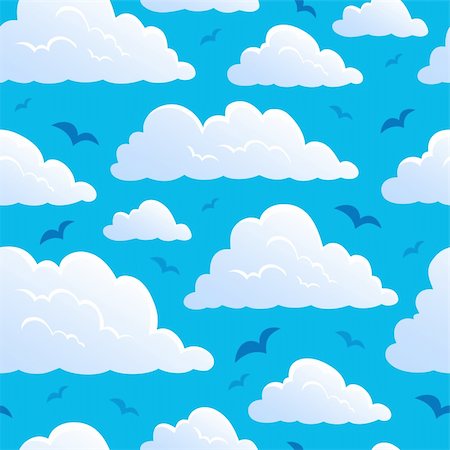 simsearch:400-04272687,k - Seamless background with clouds 7 - vector illustration. Stockbilder - Microstock & Abonnement, Bildnummer: 400-06102570
