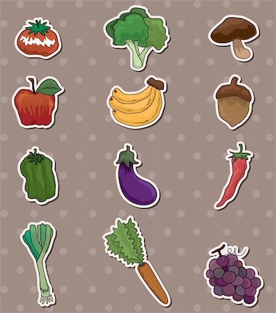 vegetable stickers Stock Photo - Budget Royalty-Free & Subscription, Code: 400-06103116
