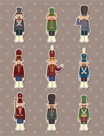 soldier character - cartoon Toy soldiers stickers Stock Photo - Budget Royalty-Free & Subscription, Code: 400-06103111