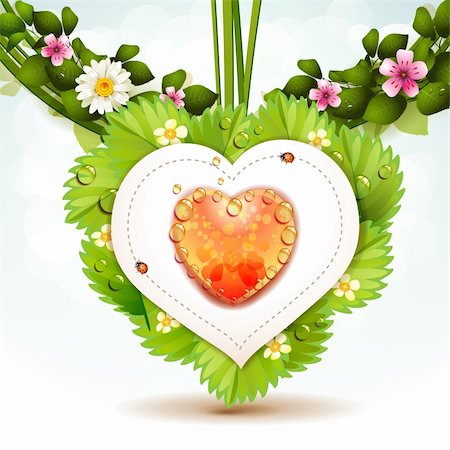 simsearch:400-05894204,k - Heart with flowers Photographie de stock - Aubaine LD & Abonnement, Code: 400-06103258