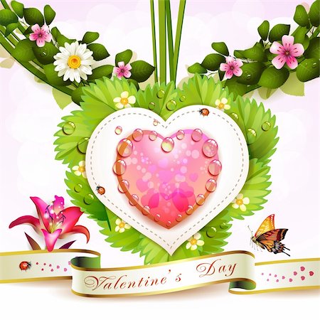 Heart with flowers Stock Photo - Budget Royalty-Free & Subscription, Code: 400-06103263