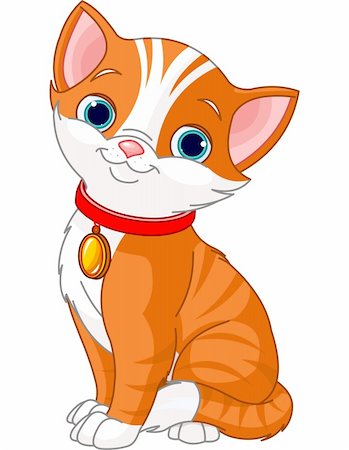 simsearch:400-04191589,k - Illustration of Cute cat wearing a red collar with  gold tag. Stock Photo - Budget Royalty-Free & Subscription, Code: 400-06103284