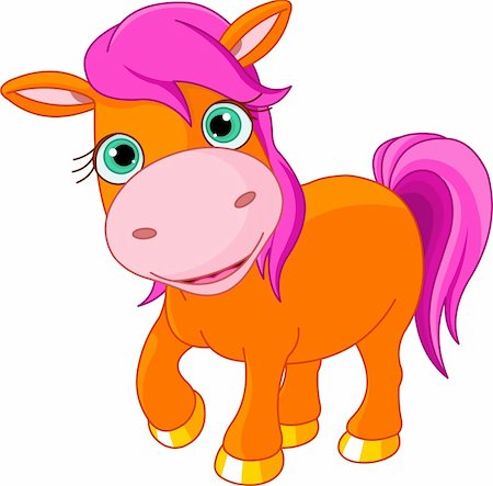 Illustration of Cute little pony Stock Photo - Budget Royalty-Free & Subscription, Code: 400-06103286