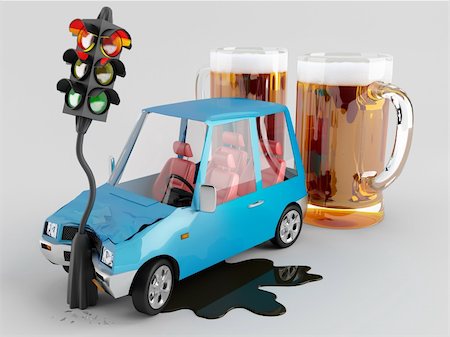 Car accident caused by alcohol Stock Photo - Budget Royalty-Free & Subscription, Code: 400-06103318