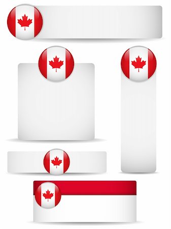 simsearch:400-04738956,k - Vector - Canada Country Set of Banners Photographie de stock - Aubaine LD & Abonnement, Code: 400-06103488