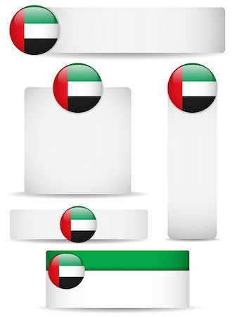 simsearch:400-04738956,k - Vector - Emirates Country Set of Banners Photographie de stock - Aubaine LD & Abonnement, Code: 400-06103494