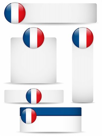 simsearch:400-04738956,k - Vector - France Country Set of Banners Photographie de stock - Aubaine LD & Abonnement, Code: 400-06103497
