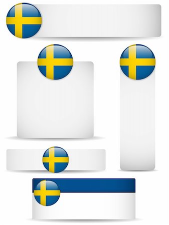 simsearch:400-04738956,k - Vector - Sweden Country Set of Banners Photographie de stock - Aubaine LD & Abonnement, Code: 400-06103514