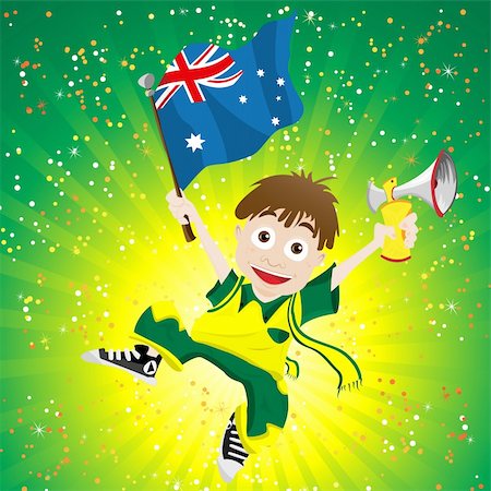 Vector - Australia Sport Fan with Flag and Horn Stock Photo - Budget Royalty-Free & Subscription, Code: 400-06103525