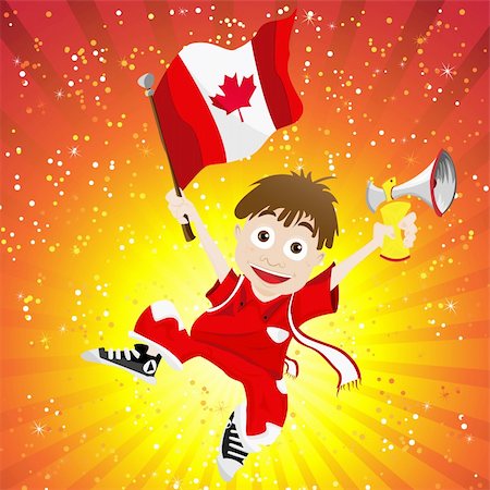 simsearch:400-05221423,k - Vector - Canada Sport Fan with Flag and Horn Foto de stock - Super Valor sin royalties y Suscripción, Código: 400-06103527