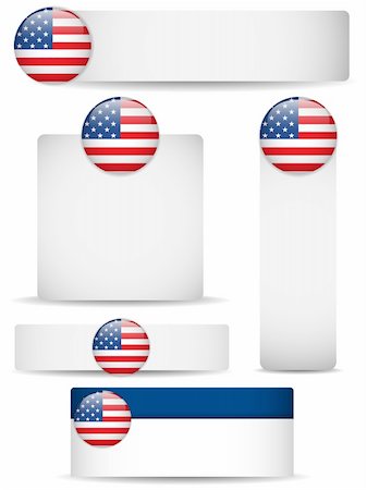 simsearch:400-04738956,k - Vector - United States Country Set of Banners Photographie de stock - Aubaine LD & Abonnement, Code: 400-06103520