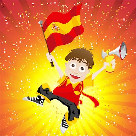 simsearch:400-04186127,k - Vector - Spain Sport Fan with Flag and Horn Stockbilder - Microstock & Abonnement, Bildnummer: 400-06103538