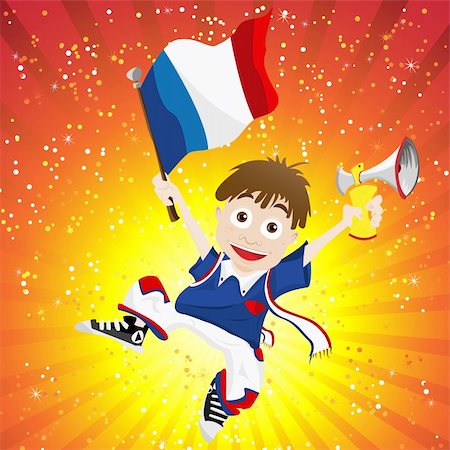 simsearch:400-04186127,k - Vector - France Sport Fan with Flag and Horn Stockbilder - Microstock & Abonnement, Bildnummer: 400-06103530