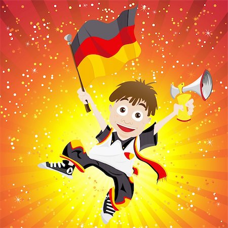 simsearch:400-04186127,k - Vector - Germany Sport Fan with Flag and Horn Stockbilder - Microstock & Abonnement, Bildnummer: 400-06103531