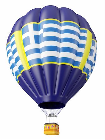 flag greece 3d - Multi-colored balloon for flight in air isolated 3d Stock Photo - Budget Royalty-Free & Subscription, Code: 400-06103922