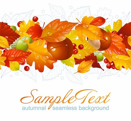 Autumnal seamless horizontal background Stock Photo - Budget Royalty-Free & Subscription, Code: 400-06103931