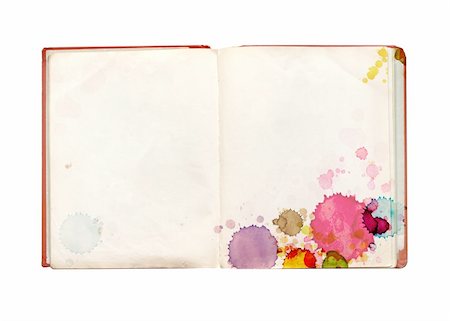 simsearch:400-04751575,k - Old book with stains of paint. Isolated over white Stock Photo - Budget Royalty-Free & Subscription, Code: 400-06103961