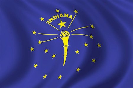 Flag of Indiana waving in the wind Stock Photo - Budget Royalty-Free & Subscription, Code: 400-06126339