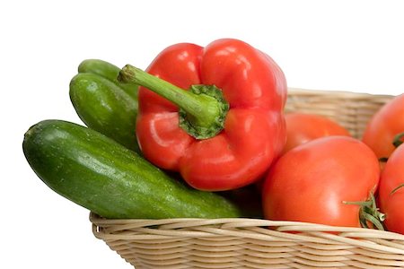 simsearch:400-04611875,k - Basket with vegetables on white background with clipping path Photographie de stock - Aubaine LD & Abonnement, Code: 400-06126753