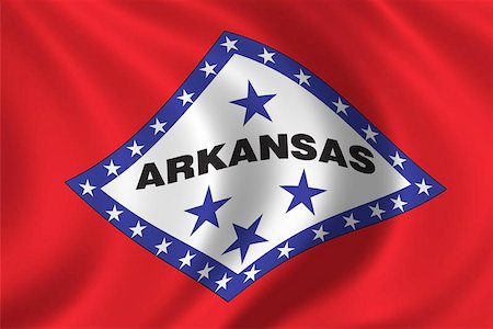 simsearch:400-08250314,k - Flag of Arkansas waving in the wind Stock Photo - Budget Royalty-Free & Subscription, Code: 400-06127208