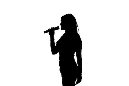 shadow woman singing into microphone - Girl Singing - Silhouette Photographie de stock - Aubaine LD & Abonnement, Code: 400-06127329