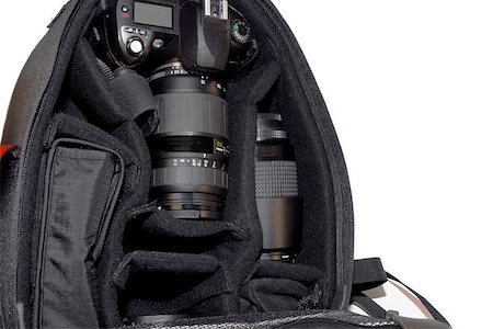 fototasche - Inside pouch of a backpack built for camera equipment. Stockbilder - Microstock & Abonnement, Bildnummer: 400-06128320