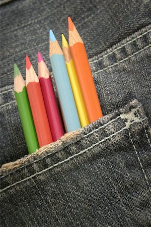 shirt pocket with pencils and pens - pencils in a jeans pocket Stock Photo - Budget Royalty-Free & Subscription, Code: 400-06128580