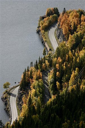 paralel roads winding along the fjords Stock Photo - Budget Royalty-Free & Subscription, Code: 400-06128828