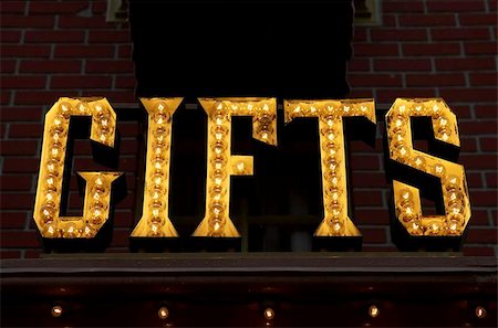 Gifts neon sign Stock Photo - Budget Royalty-Free & Subscription, Code: 400-06129311