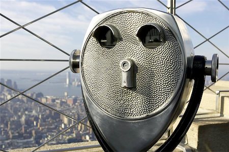 coin operated binoculars, top of the empire state building, new york, America, usa Stock Photo - Budget Royalty-Free & Subscription, Code: 400-06129331
