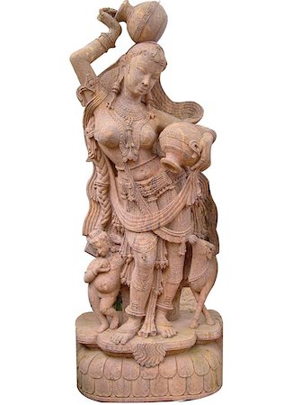 sculpture class children - An elegant sculpture of a lady carrying a pot. Her child is standing beside her. An exquisitely beautiful piece. Plants can be seen in the background. Specially made for garden fountains. Stock Photo - Budget Royalty-Free & Subscription, Code: 400-06129471