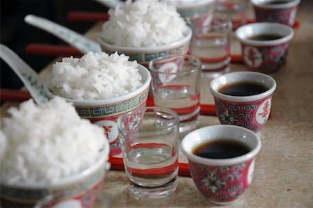 Rice and tea for ancestor praying. Stock Photo - Budget Royalty-Free & Subscription, Code: 400-06129660