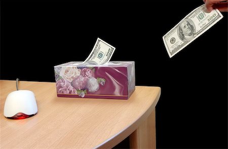 simsearch:400-07218310,k - Dollar Dispenser over black background Photographie de stock - Aubaine LD & Abonnement, Code: 400-06129786