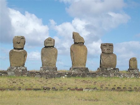 The Moai of Ahu Vai Uri, Tahai, Easter Island. January 2005. Stock Photo - Budget Royalty-Free & Subscription, Code: 400-06134129