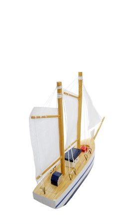 simsearch:400-04803943,k - toy sailing boat on white background Stock Photo - Budget Royalty-Free & Subscription, Code: 400-06134313