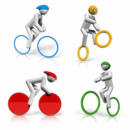 pictogram character - sports symbols icons series 5 on 9, cycling, BMX, mountain bike, road, track Stock Photo - Budget Royalty-Free & Subscription, Code: 400-06135615