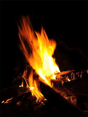 flames of a campfire in the night Stock Photo - Budget Royalty-Free & Subscription, Code: 400-06135659